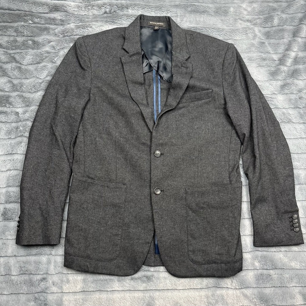 Banana Republic Mens 40S Slim Fit Blazer Charcoal Gray Sport Coat 40 Short